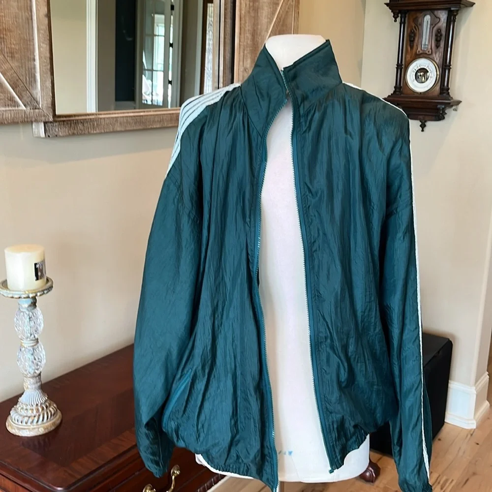 Vintage Dark Green Windbreaker Jacket